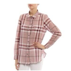 Burberry Pink Plaid Button Down Shirt Sz Small